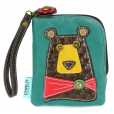 Simple Zip Wallet - Brown Bear (Dark Teal)