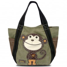 Carryall Zip Tote - Smartie Monkey (Olive)