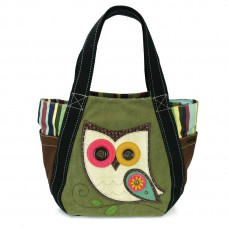Carryall Zip Tote - Colorful Owl  (Olive)